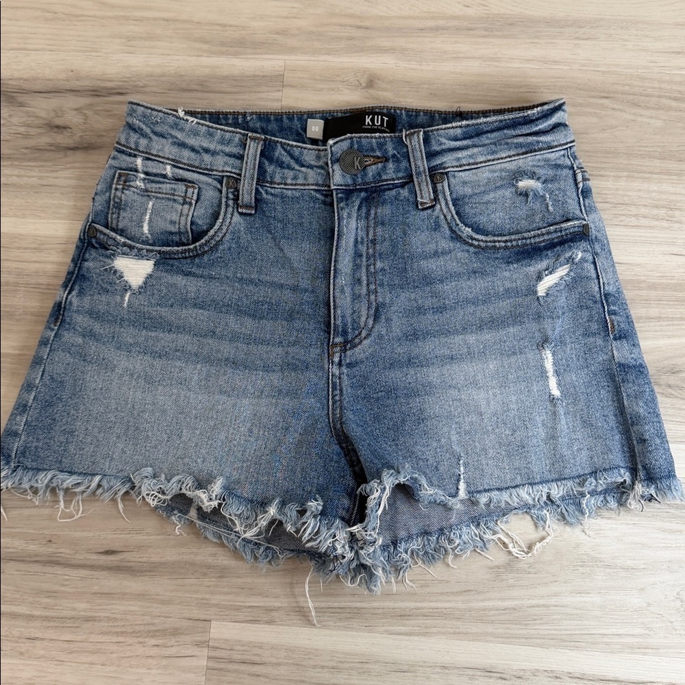 KUT High Waisted  Distressed Denim Shorts size 00